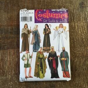 Simplicity Sewing Pattern 4795 Nativity Passion Bible Play Costume XS-XL READ